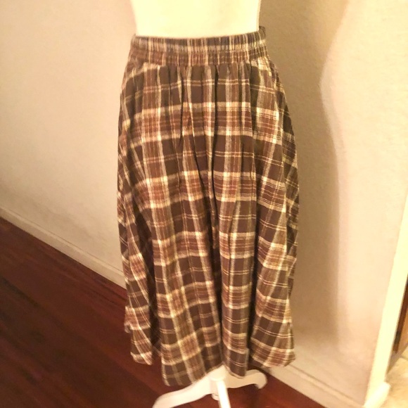 Belle poque Brown Retro Style Plaid skirt - Picture 6 of 9